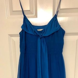 Anthropologie Sz 2 Blue Silk Dress